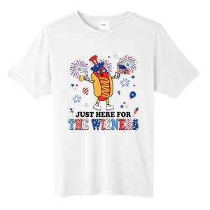 Fireworks Hot Dog I'm Just Here For The Wieners 4th Of July Tall Fusion ChromaSoft Performance T-Shirt