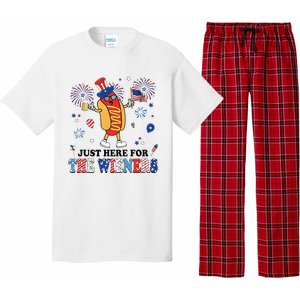 Fireworks Hot Dog I'm Just Here For The Wieners 4th Of July Pajama Set