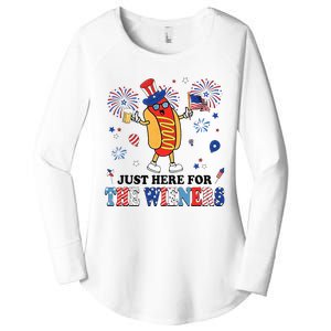 Fireworks Hot Dog I'm Just Here For The Wieners 4th Of July Women's Perfect Tri Tunic Long Sleeve Shirt