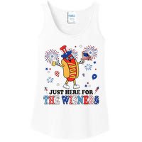 Fireworks Hot Dog I'm Just Here For The Wieners 4th Of July Ladies Essential Tank