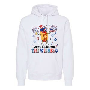 Fireworks Hot Dog I'm Just Here For The Wieners 4th Of July Premium Hoodie