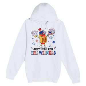 Fireworks Hot Dog I'm Just Here For The Wieners 4th Of July Premium Pullover Hoodie