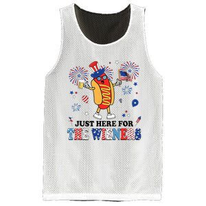 Fireworks Hot Dog I'm Just Here For The Wieners 4th Of July Mesh Reversible Basketball Jersey Tank