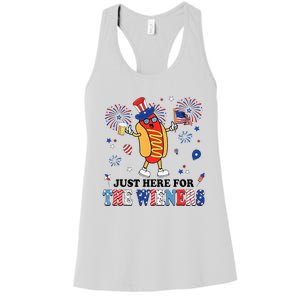 Fireworks Hot Dog I'm Just Here For The Wieners 4th Of July Women's Racerback Tank