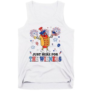 Fireworks Hot Dog I'm Just Here For The Wieners 4th Of July Tank Top