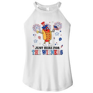 Fireworks Hot Dog I'm Just Here For The Wieners 4th Of July Women's Perfect Tri Rocker Tank