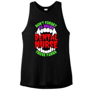 Funny Halloween Dental Nurse Vampire Fangs Brush Teeth Meaningful Gift Ladies PosiCharge Tri-Blend Wicking Tank