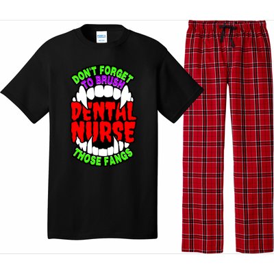 Funny Halloween Dental Nurse Vampire Fangs Brush Teeth Meaningful Gift Pajama Set