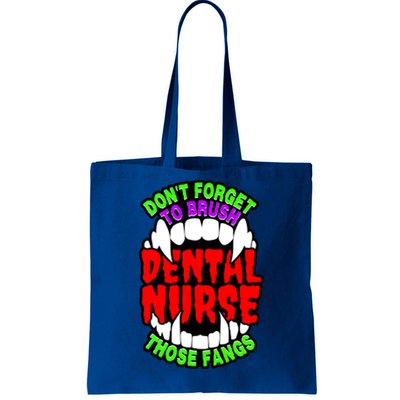 Funny Halloween Dental Nurse Vampire Fangs Brush Teeth Meaningful Gift Tote Bag