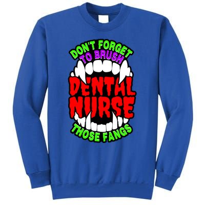 Funny Halloween Dental Nurse Vampire Fangs Brush Teeth Meaningful Gift Tall Sweatshirt