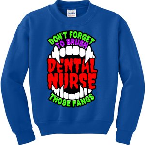 Funny Halloween Dental Nurse Vampire Fangs Brush Teeth Meaningful Gift Kids Sweatshirt