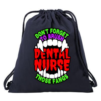 Funny Halloween Dental Nurse Vampire Fangs Brush Teeth Meaningful Gift Drawstring Bag