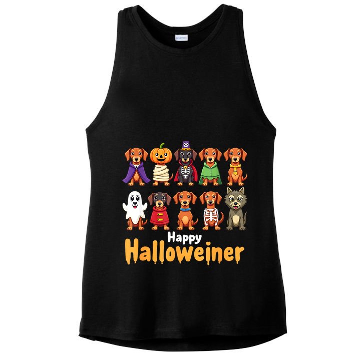 Funny Halloween Dog Lovers Dog Owners Happy Halloweiner Gift Ladies PosiCharge Tri-Blend Wicking Tank