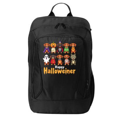 Funny Halloween Dog Lovers Dog Owners Happy Halloweiner Gift City Backpack