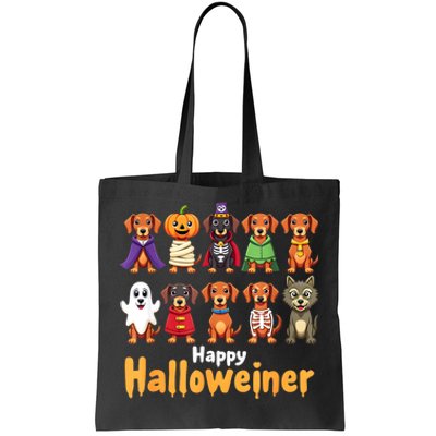 Funny Halloween Dog Lovers Dog Owners Happy Halloweiner Gift Tote Bag