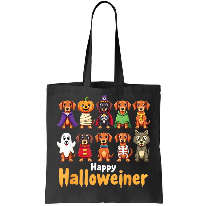 Funny Halloween Dog Lovers Dog Owners Happy Halloweiner Gift Tote Bag