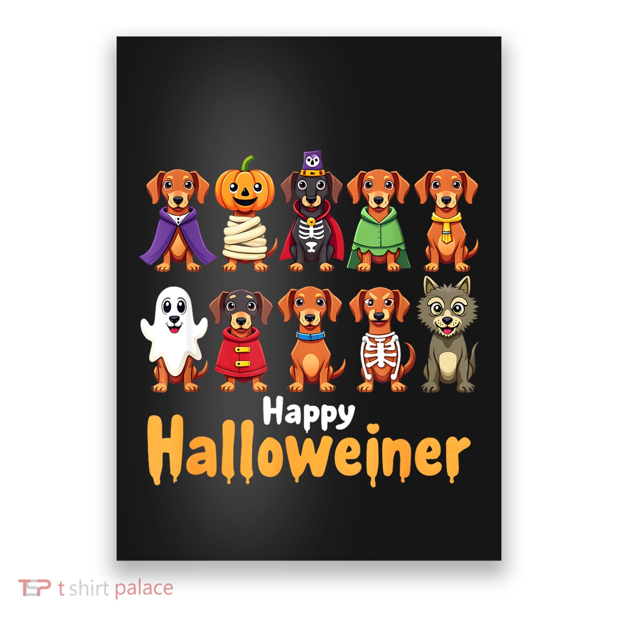 Funny Halloween Dog Lovers Dog Owners Happy Halloweiner Gift Poster
