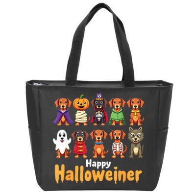 Funny Halloween Dog Lovers Dog Owners Happy Halloweiner Gift Zip Tote Bag