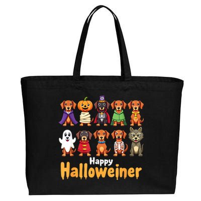 Funny Halloween Dog Lovers Dog Owners Happy Halloweiner Gift Cotton Canvas Jumbo Tote