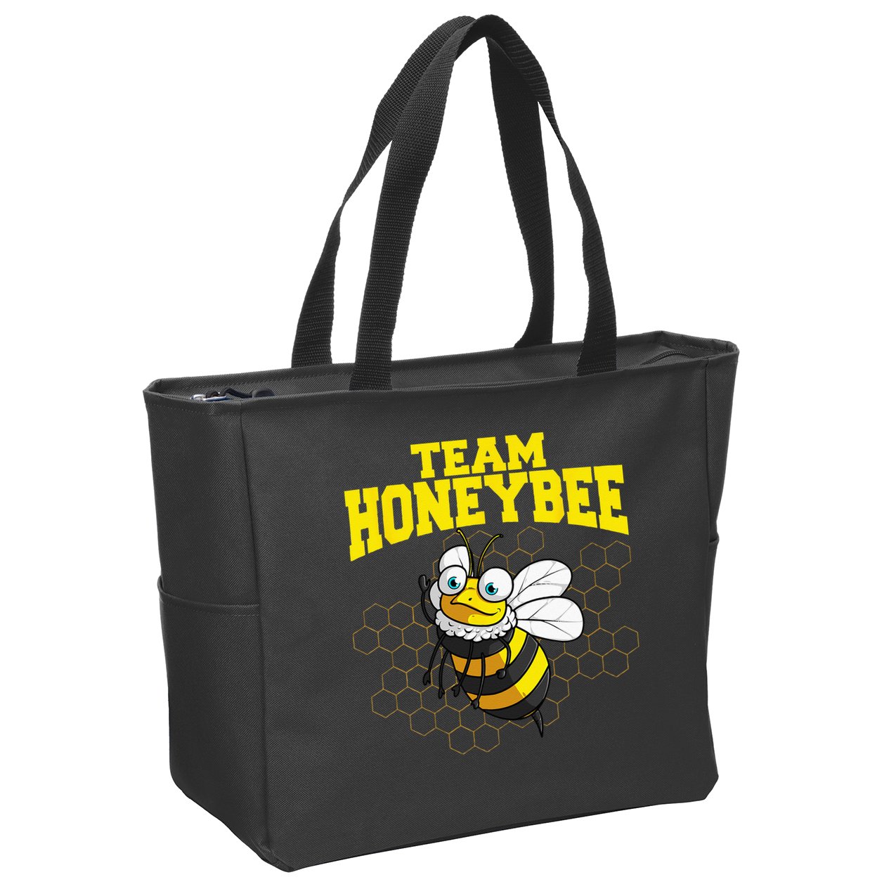 Funny Honeybee Design Bee Lovers Squad Zip Tote Bag