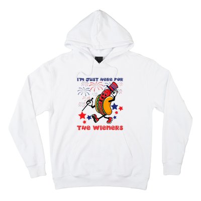 Funny Hot Dog I'm Just Here For The Wieners 4Th Of July Hoodie