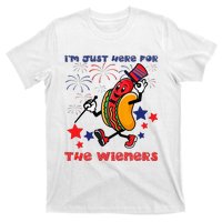 Funny Hot Dog I'm Just Here For The Wieners 4Th Of July T-Shirt