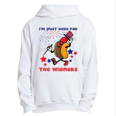 Funny Hot Dog I'm Just Here For The Wieners 4Th Of July Urban Pullover Hoodie