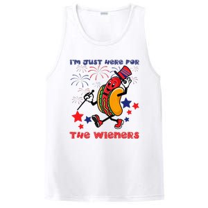 Funny Hot Dog I'm Just Here For The Wieners 4Th Of July PosiCharge Competitor Tank