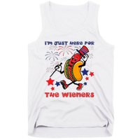 Funny Hot Dog I'm Just Here For The Wieners 4Th Of July Tank Top