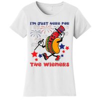 Funny Hot Dog I'm Just Here For The Wieners 4Th Of July Women's T-Shirt