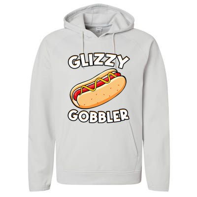 Funny Hot Dog Glizzy Gobbler Number One Glizzy Gladiator Performance Fleece Hoodie