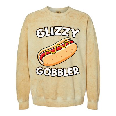 Funny Hot Dog Glizzy Gobbler Number One Glizzy Gladiator Colorblast Crewneck Sweatshirt