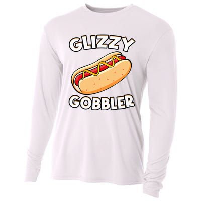 Funny Hot Dog Glizzy Gobbler Number One Glizzy Gladiator Cooling Performance Long Sleeve Crew