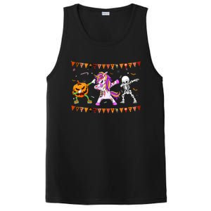 Funny Halloween Dabbing Skeleton Unicorn Zombie Pumpkin Dab Funny Gift PosiCharge Competitor Tank