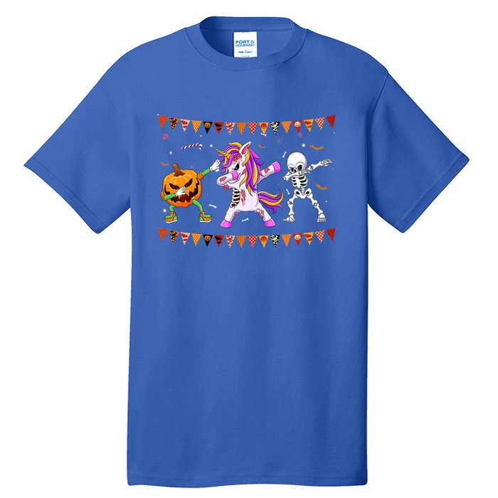 Funny Halloween Dabbing Skeleton Unicorn Zombie Pumpkin Dab Funny Gift Tall T-Shirt