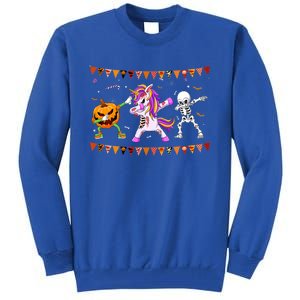 Funny Halloween Dabbing Skeleton Unicorn Zombie Pumpkin Dab Funny Gift Tall Sweatshirt