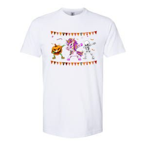 Funny Halloween Dabbing Skeleton Unicorn Zombie Pumpkin Dab Funny Gift Softstyle CVC T-Shirt