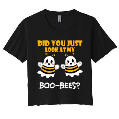 Funny Halloween Did You Just Look At My Boo Bees Women's Crop Top Tee