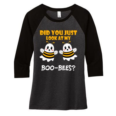 Funny Halloween Did You Just Look At My Boo Bees Women's Tri-Blend 3/4-Sleeve Raglan Shirt