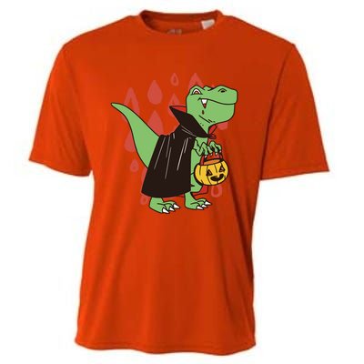 Funny Halloween Dinosaur T Rex Vampire Trick Rawr Treat Gift Cooling Performance Crew T-Shirt