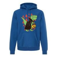 Funny Halloween Dinosaur T Rex Vampire Trick Rawr Treat Gift Premium Hoodie