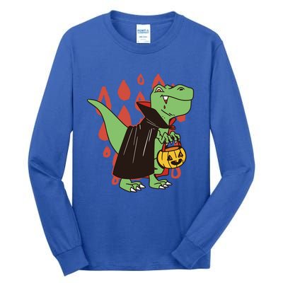 Funny Halloween Dinosaur T Rex Vampire Trick Rawr Treat Gift Tall Long Sleeve T-Shirt