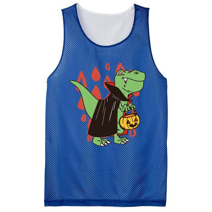 Funny Halloween Dinosaur T Rex Vampire Trick Rawr Treat Gift Mesh Reversible Basketball Jersey Tank