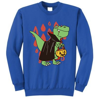 Funny Halloween Dinosaur T Rex Vampire Trick Rawr Treat Gift Tall Sweatshirt