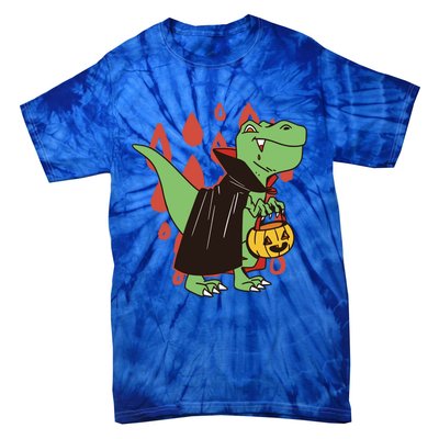 Funny Halloween Dinosaur T Rex Vampire Trick Rawr Treat Gift Tie-Dye T-Shirt