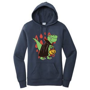 Funny Halloween Dinosaur T Rex Vampire Trick Rawr Treat Gift Women's Pullover Hoodie