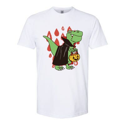 Funny Halloween Dinosaur T Rex Vampire Trick Rawr Treat Gift Softstyle CVC T-Shirt