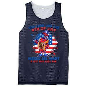 Funny Hot Dog Glasses Makes Me Want You Look Like 4th7 Day Mesh Reversible Basketball Jersey Tank