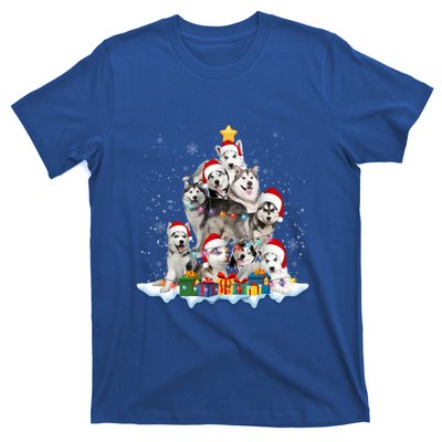 Funny Husky Dog Christmas Tree Cute Xmas Gift T-Shirt