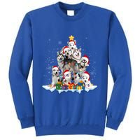 Funny Husky Dog Christmas Tree Cute Xmas Gift Tall Sweatshirt